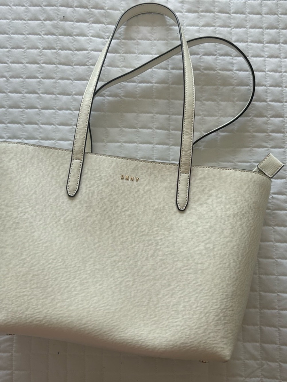 DKNY Leather Tote with Gold Logo